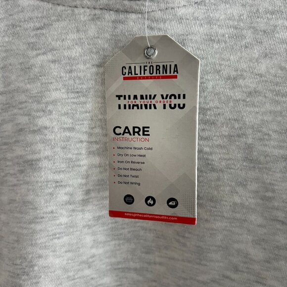 NWT California Outfits Patchwork Sleeve Hoodie Sweatshirt Gray Medium Unisex - Picture 9 of 9